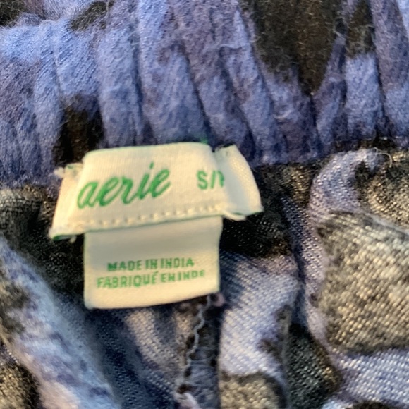 Small Aerie Lounge / Pajama jogger blue cheetah leopard pants - Picture 3 of 3